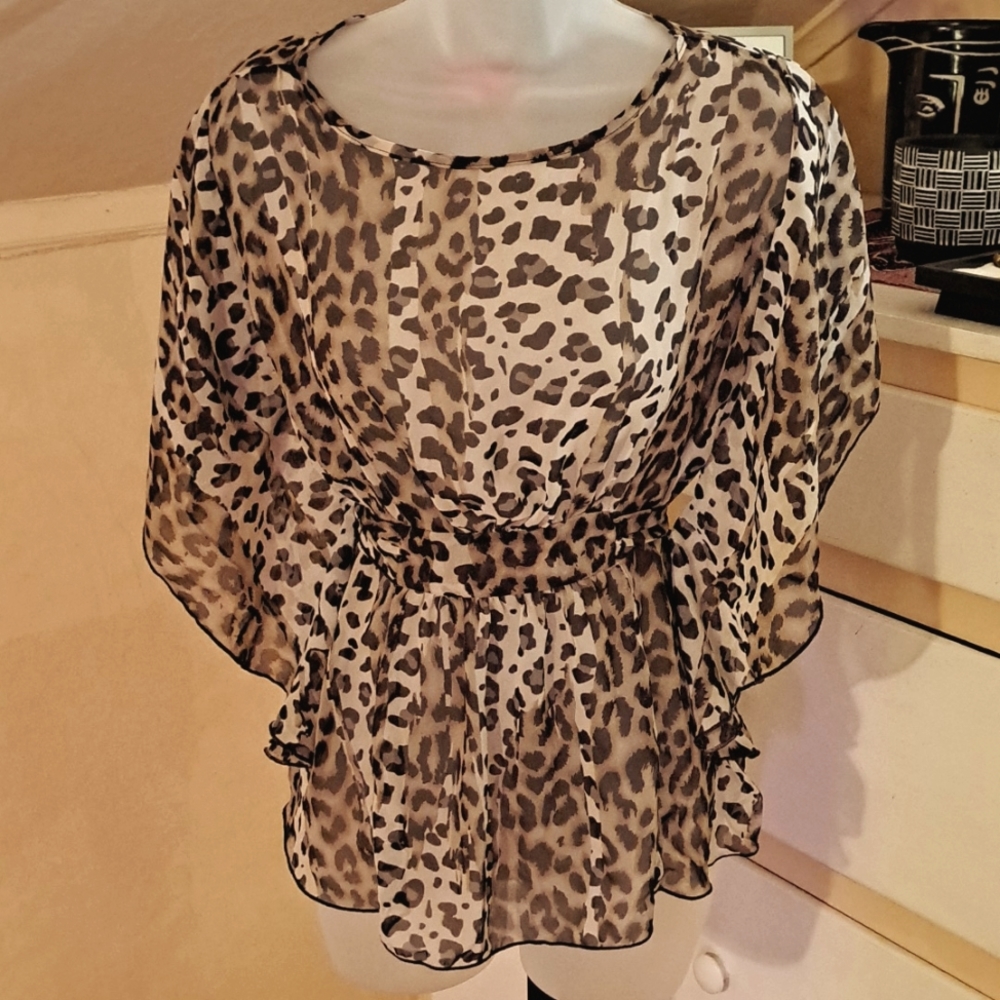 Shasa Sheer Animal Print Sexy Top